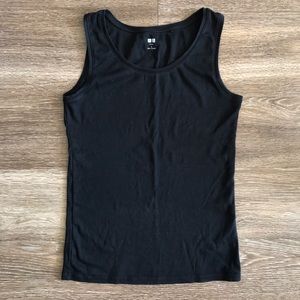 Uniqlo Supina Cotton Black Sleeveless Undershirt,S